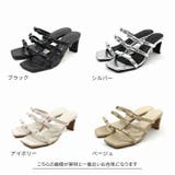 スクエアトゥプレートヒールリボン華奢ストラップサンダル | VIVIAN COLLECTION | 詳細画像2