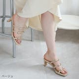 スクエアトゥプレートヒールリボン華奢ストラップサンダル | VIVIAN COLLECTION | 詳細画像20