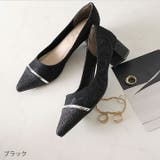 グリッタートゥ切り替えデザインサテンレースパンプス | VIVIAN COLLECTION | 詳細画像15