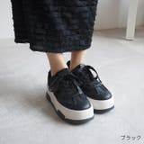 厚底Tトゥデザインコンビカラーレースアップスニーカー | VIVIAN COLLECTION | 詳細画像12