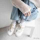 厚底Tトゥデザインコンビカラーレースアップスニーカー | VIVIAN COLLECTION | 詳細画像19