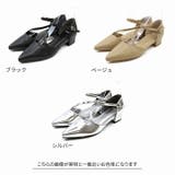 ポインテッドトゥ斜めストラップローヒールセパレートパンプス | VIVIAN COLLECTION | 詳細画像2 