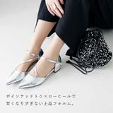 ポインテッドトゥ斜めストラップローヒールセパレートパンプス | VIVIAN COLLECTION | 詳細画像6 