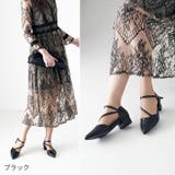 ポインテッドトゥ斜めストラップローヒールセパレートパンプス | VIVIAN COLLECTION | 詳細画像9 