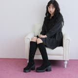 厚底チャンキーヒールストレッチロングブーツ | VIVIAN COLLECTION | 詳細画像18