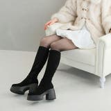 厚底チャンキーヒールストレッチロングブーツ | VIVIAN COLLECTION | 詳細画像20