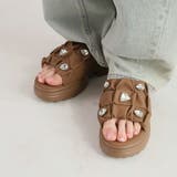 キラキラビジュー厚底ギャザーサンダル | VIVIAN COLLECTION | 詳細画像12 