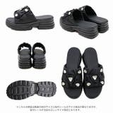 キラキラビジュー厚底ギャザーサンダル | VIVIAN COLLECTION | 詳細画像3 