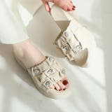 キラキラビジュー厚底ギャザーサンダル | VIVIAN COLLECTION | 詳細画像9 