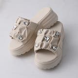 キラキラビジュー厚底ギャザーサンダル | VIVIAN COLLECTION | 詳細画像10 