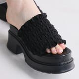 フリルギャザー厚底プラットフォームミュールサンダル | VIVIAN COLLECTION | 詳細画像11 