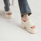 フリルギャザー厚底プラットフォームミュールサンダル | VIVIAN COLLECTION | 詳細画像16 