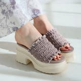 フリルギャザー厚底プラットフォームミュールサンダル | VIVIAN COLLECTION | 詳細画像20 