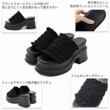 フリルギャザー厚底プラットフォームミュールサンダル | VIVIAN COLLECTION | 詳細画像4 