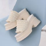 フリルギャザー厚底プラットフォームミュールサンダル | VIVIAN COLLECTION | 詳細画像6 