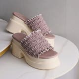 フリルギャザー厚底プラットフォームミュールサンダル | VIVIAN COLLECTION | 詳細画像7 