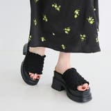 フリルギャザー厚底プラットフォームミュールサンダル | VIVIAN COLLECTION | 詳細画像8 