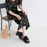 フリルギャザー厚底プラットフォームミュールサンダル | VIVIAN COLLECTION | 詳細画像9 