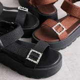 キラキラビジューバックル厚底サンダル | VIVIAN COLLECTION | 詳細画像6 