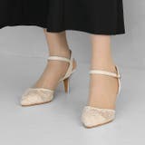 シアーチュールレースグリッターヒールストラップパンプス | VIVIAN COLLECTION | 詳細画像17 