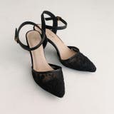 シアーチュールレースグリッターヒールストラップパンプス | VIVIAN COLLECTION | 詳細画像5 