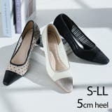 シアーバイカラープレートヒールパンプス | VIVIAN COLLECTION | 詳細画像1 