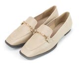 ベージュ | スクエアトゥピースソールビット付きローファー | VIVIAN COLLECTION