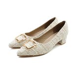 ツイード | ポインテッドトゥゴールドモチーフパンプス | VIVIAN COLLECTION