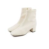 アイボリー | スクエアトゥストレッチショートブーツ | VIVIAN COLLECTION