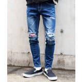 デニム濃加工 | 【WEB限定】バンダナダメージデニムスキニー 20-H018 | WEGO【MEN】
