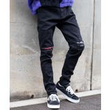 ブラック | 【WEB限定】バンダナダメージブラックスキニー 22-H771 | WEGO【MEN】