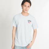 サックス | USAワンポイントプリントTシャツ BR18SM03-M030 | WEGO【MEN】