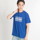 ロイヤルブルー | チェッカーボックスロゴプリントTシャツ BR18SM04-M047 | WEGO【MEN】