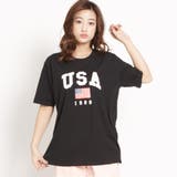 ブラック | USAロゴプリントTシャツ BR18SM04-L047 | WEGO【WOMEN】