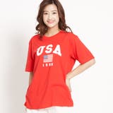 レッド | USAロゴプリントTシャツ BR18SM04-L047 | WEGO【WOMEN】