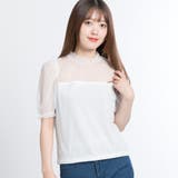 ホワイト | パフスリーブドットチュールTシャツ BS18SM06-L009 | WEGO【WOMEN】