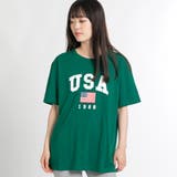 グリーン | USAロゴプリントTシャツ BR18SM07-L014 | WEGO【WOMEN】