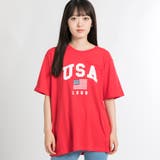 レッド | USAロゴプリントTシャツ BR18SM07-L014 | WEGO【WOMEN】