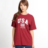 ワイン | USAロゴプリントTシャツ BR18SM07-L014 | WEGO【WOMEN】