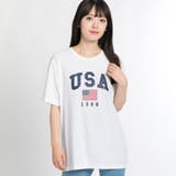 ホワイト | USAロゴプリントTシャツ BR18SM07-L014 | WEGO【WOMEN】