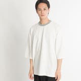ホワイト | ピンタック切替7分袖Tシャツ BR18AU08-M007 | WEGO【MEN】