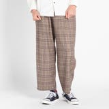 ブラウンチェック1 | ベルト付キチェックワイド起毛スラックス BR18WN11-M017 | WEGO【MEN】