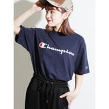ネイビー | ChampionロゴプリントTシャツ C3-P302 | WEGO【WOMEN】