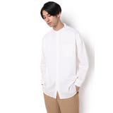 ホワイト | ストレッチバンドカラーロングシャツ BS16AU08-M002 | WEGO【MEN】