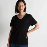 ブラック | リネンモダールVネックTシャツ BS16SM04-L006 | WEGO【WOMEN】