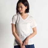 オフホワイト | リネンモダールVネックTシャツ BS16SM04-L006 | WEGO【WOMEN】