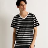 ブラック | WEGO/リネン混ランダムボーダーTシャツ | WEGO【MEN】