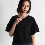 ブラック | Vネック2WAY袖フリルTシャツ BS16SM08-L003 | WEGO【WOMEN】