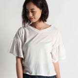 ホワイト | Vネック2WAY袖フリルTシャツ BS16SM08-L003 | WEGO【WOMEN】