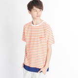 オレンジボーダ | フェイクレイヤードポケットTシャツ BS17SM07-M003 | WEGO【MEN】